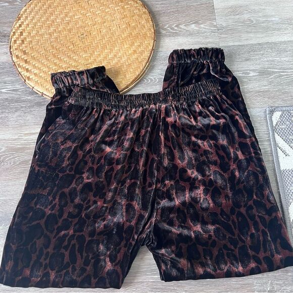 Johnny was French leopard velvet joggers silk blend women’s size S - Picture 8 of 8